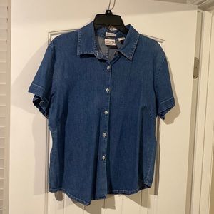 Vintage Denim Short Sleeve Button Down